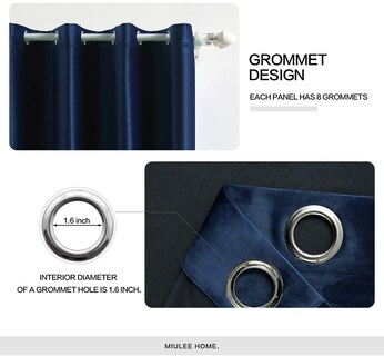 Foto 2 | Foto 2 | Cortinas Miulee Blackout Velvet 2 Paneles Azul Marino - Venta Internacional