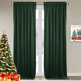 Foto 1 | Foto 1 | Cortinas StangH de Terciopelo Verde Oscuro 132 x 213 cm Opacas - Venta Internacional