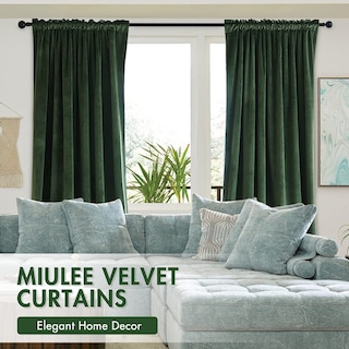 Foto 5 | Foto 5 | Cortinas Miulee de Terciopelo Verde Oliva Ccon Aislamiento Térmico - Venta Internacional