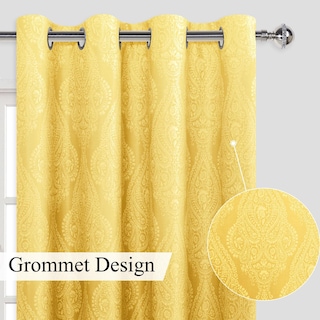 Foto 2 | Foto 2 | Cortinas Opacas Jiuzhen, Color Amarillo Degradado, Para Dormitorio, Damasco - Venta Internacional.