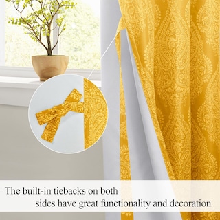 Foto 3 | Foto 3 | Cortinas Opacas Jiuzhen, Color Amarillo Degradado, Para Dormitorio, Damasco - Venta Internacional.