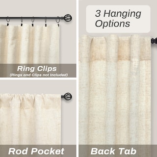 Foto 7 | Foto 7 | Cortinas Driftaway De Lino Natural, 254 Cm De Largo, Semitransparentes, 2 Paneles - Venta Internacional.