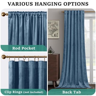 Foto 5 | Foto 5 | Cortinas Homeideas Terciopelo Azul 132 x 244 cm 2 Paneles - Venta Internacional