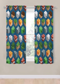 Foto 3 | Foto 3 | Set De Cortinas Jay Franco Minecraft Isométrico Azul 160x160 Cm - Venta Internacional.