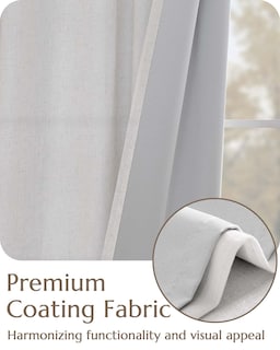 Foto 4 | Foto 4 | Cortinas De Lino Opacas Jinchan, 229 X 228 Cm, Con Forro Gris, 2 Paneles - Venta Internacional.
