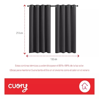 Foto 3 | Foto 3 | Cortina Blackout Premium 132 X 213 Gris 2 Paneles