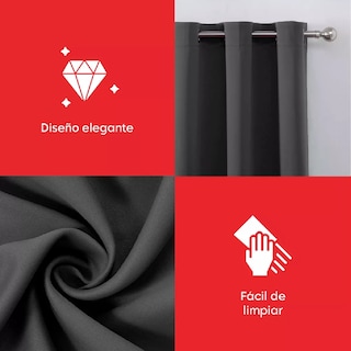 Foto 5 | Foto 5 | Cortina Blackout Premium 132 X 213 Gris 2 Paneles