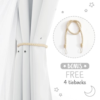 Foto 5 | Foto 5 | Cortinas De Ventana Nicetown Star And Moon, 213 X 132 Cm, Color Blanco - Venta Internacional.