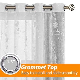 Foto 4 | Foto 4 | Cortinas Transparentes Youngstex De Lino De 160 Cm De Longitud Para Sala De Estar - Venta Internacional.