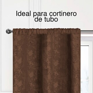 Foto 3 | Foto 3 | Cortinas Jacquard Elefantito Hogar Niza Chocolate Color Chocolate Dos Paneles De 1.50 Cm X 2.10 Cm