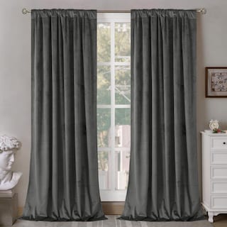 Foto 2 | Foto 2 | Cortinas Bgment De Terciopelo Gris 213 Cm De Largo Con Aislamiento Térmico - Venta Internacional.