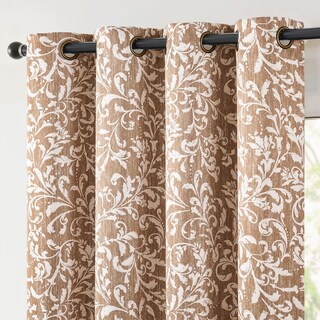 Foto 1 | Foto 1 | Cortinas Opacas Jinchan Cálidas Color Topo Diseño Floral 229 Cm - Venta Internacional.