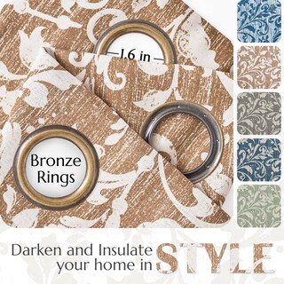 Foto 5 | Foto 5 | Cortinas Opacas Jinchan Cálidas Color Topo Diseño Floral 229 Cm - Venta Internacional.