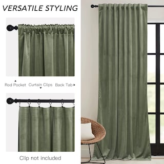 Foto 3 | Foto 3 | Juego De 2 Paneles De Cortinas Ryb Home De Terciopelo Verde Salvia 230 X 228 Cm - Venta Internacional.