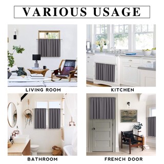 Foto 7 | Foto 7 | Cortinas Opacas Ryb Home Para Dormitorio De 52 X 36 Cm De Ancho  Color Gris  1 Par - Venta Internacional.