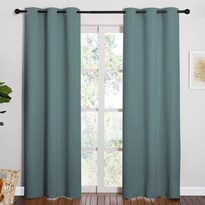 Cortinas Opacas Nicetown  Modernas  Azul Grisáceo  42 X 84 Cm  2 Paneles - Venta Internacional.