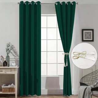 Foto 2 | Foto 2 | Cortinas Opacas Yakamok Color Verde Oscuro 132 X 213 Cm 2 Paneles - Venta Internacional.