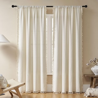 Foto 1 | Foto 1 | Cortinas Joydeco Beige Boho De 213 Cm De Longitud 2 Paneles De 132 X 213 Cm - Venta Internacional.