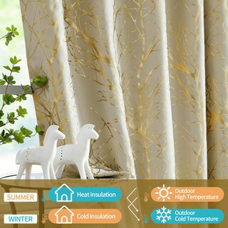 Foto 5 | Foto 5 | Cortinas Opacas Fmfunctex Color Marfil Y Dorado 213 X 213 Cm 2 Paneles - Venta Internacional.
