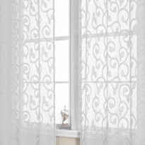 Juego De 2 Paneles Sheer Curtains Owenie Furman De 40 X 180 Cm  Color Blanco - Venta Internacional.