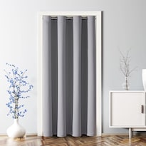 Cortina Opaca Chrisdowa Para Privacidad En Puertas  Color Gris Claro - Venta Internacional.