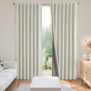 Foto 1 | Foto 1 | Cortinas Opacas Joydeco De Lino Natural 94 X 183 Cm 2 Paneles - Venta Internacional.