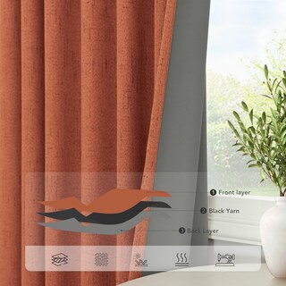 Foto 5 | Foto 5 | Juego De 2 Paneles De Cortinas Blackout Terracotta Pitalk 213 X 213 Cm - Venta Internacional.