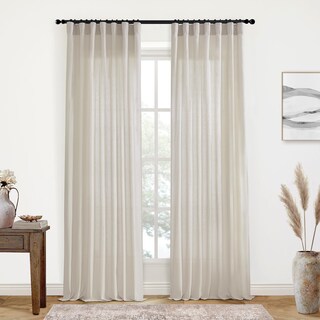 Foto 1 | Foto 1 | Cortinas Xtmyi De Lino Y Algodón Transparente 2 Paneles 260 X 127 Cm Color Avena - Venta Internacional.