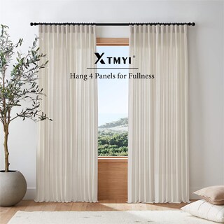 Foto 6 | Foto 6 | Cortinas Xtmyi De Lino Y Algodón Transparente 2 Paneles 260 X 127 Cm Color Avena - Venta Internacional.