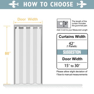 Foto 6 | Foto 6 | Cortinas Opacas Para Puertas Chrisdowa Con Aislamiento Térmico 42 X 80 Cm - Venta Internacional.