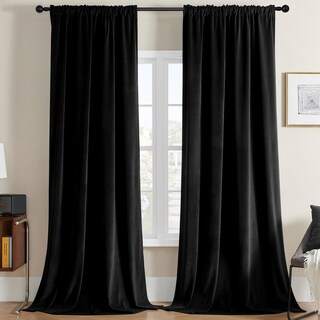 Foto 1 | Foto 1 | Cortinas Joydeco De Terciopelo Negro De 120 X 300 Cm 2 Paneles - Venta Internacional.