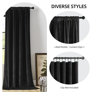 Foto 2 | Foto 2 | Cortinas Joydeco De Terciopelo Negro De 120 X 300 Cm 2 Paneles - Venta Internacional.