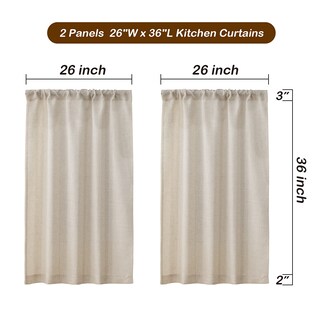 Foto 7 | Foto 7 | Cortinas De Cocina Valea Home Linen 91 Cm De Longitud 2 Paneles Color Natural - Venta Internacional.