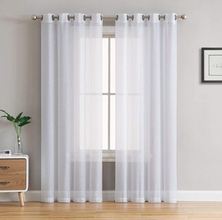Foto 1 | Foto 1 | Cortina De Gasa Semitransparente Hlc.me Para Tratamiento De Ventanas  2 Paneles - Venta Internacional.