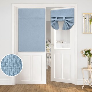 Foto 1 | Foto 1 | Cortinas Francesas Homeideas De Lino Azul Claro 66 X 100 Cm 1 Unidad - Venta Internacional.