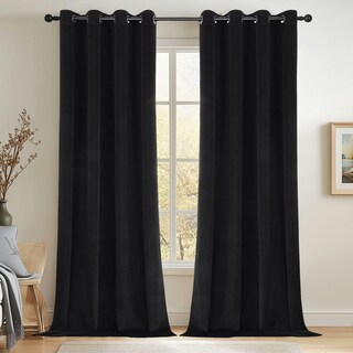 Foto 1 | Foto 1 | Cortinas Opacas Joydeco  100% Terciopelo Negro  213 X 213 Cm  2 Paneles - Venta Internacional.
