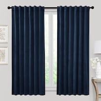 Juego De 2 Paneles De Cortinas Ryb Home Terciopelo Azul Marino 160 X 160 Cm - Venta Internacional.