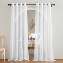 Cortinas Nicetown De Gasa Blanca Transparente W54xl90 Para Dormitorio  1 Par - Venta Internacional.