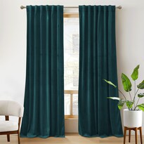 Cortinas Ryb Home De Terciopelo Verde Azulado  213 Cm De Longitud  2 Paneles - Venta Internacional.