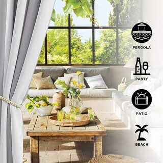 Foto 4 | Foto 4 | Cortinas Exteriores Nicetown Impermeables Gris Claro W52xl95 - Venta Internacional.