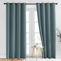 Cortinas Nicetown Blackout  Azul Grisáceo  132 Cm De Ancho X 213 Cm De Largo  2 Paneles - Venta Internacional.