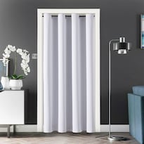 Cortina De Puerta Chrisdowa Blackout  Blanco Grisáceo  132 X 203 Cm  1 Panel - Venta Internacional.