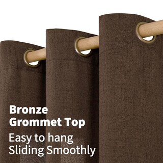 Foto 5 | Foto 5 | 2 Cortinas Youngstex De Lino Marrón Oscuro 214 X 213 Cm Con Ojales - Venta Internacional.