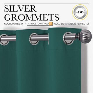 Foto 3 | Foto 3 | Cortinas Nicetown Con Aislamiento Térmico Blackout Hunter Green 42 X 160 Cm - Venta Internacional.