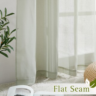 Foto 6 | Foto 6 | Cortinas Nicetown De Lino Transparente Color Verde Salvia 213 X 213 Cm Para Dormitorio - Venta Internacional.