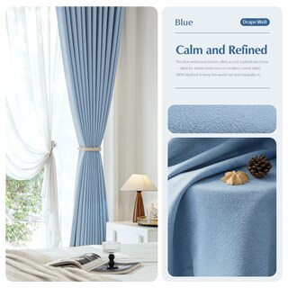 Foto 6 | Foto 6 | Cortinas Térmicas Fmfunctex 100% Opacas Color Azul 213 X 213 Cm - Venta Internacional.