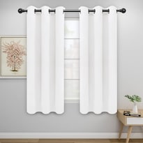 Cortinas Opacas Fáciles De Usar Con Aislamiento Térmico 2 Paneles Blancas - Venta Internacional.