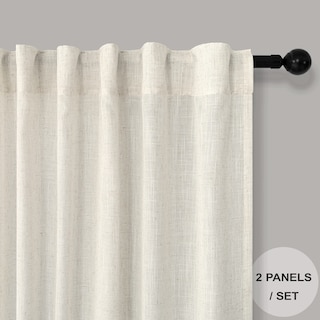 Foto 2 | Foto 2 | Cortinas Pitalk De Lino Natural Semitransparente 91 X 213 Cm 2 Paneles - Venta Internacional.
