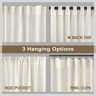 Foto 5 | Foto 5 | Cortinas Pitalk De Lino Natural Semitransparente 91 X 213 Cm 2 Paneles - Venta Internacional.