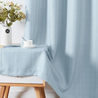 Foto 6 | Foto 6 | Cortinas Jinchan De Lino Azul Texturizado 213 Cm De Longitud 2 Paneles - Venta Internacional.